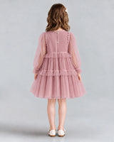 Dusty Rose A-line Girls Formal Dresses Back