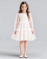 Ivory A-line Girls Formal Dresses Front