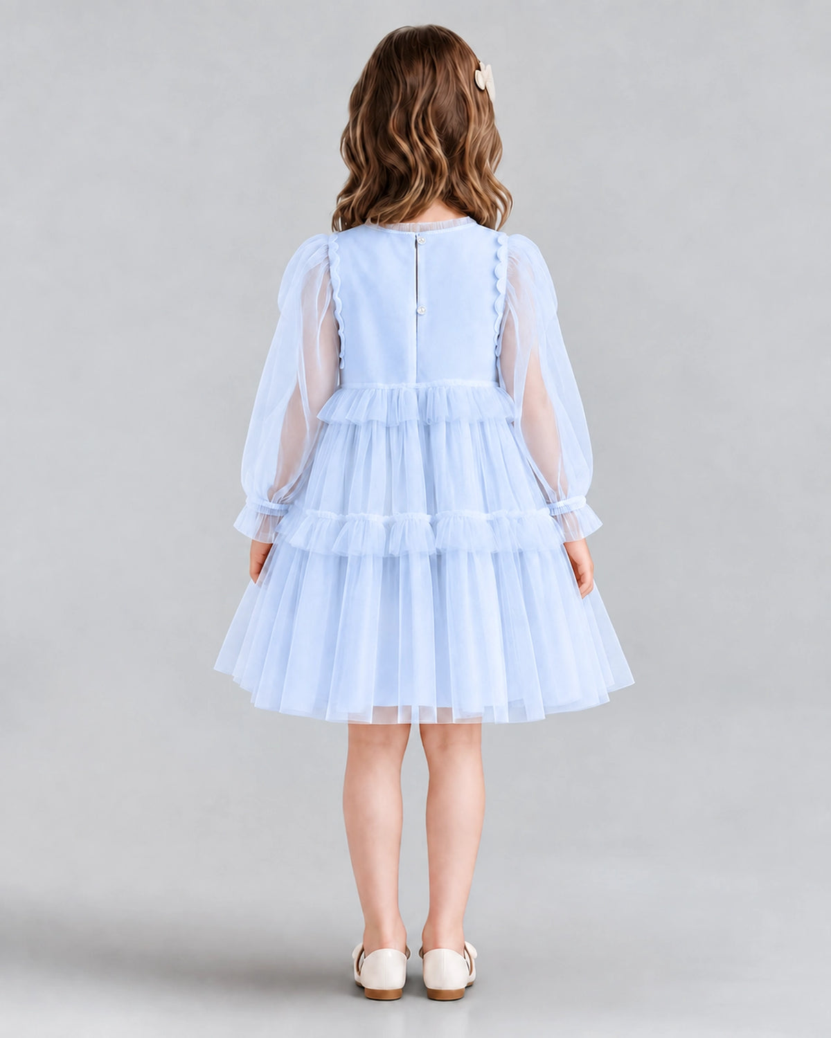 Lavender A-line Girls Formal Dresses Back