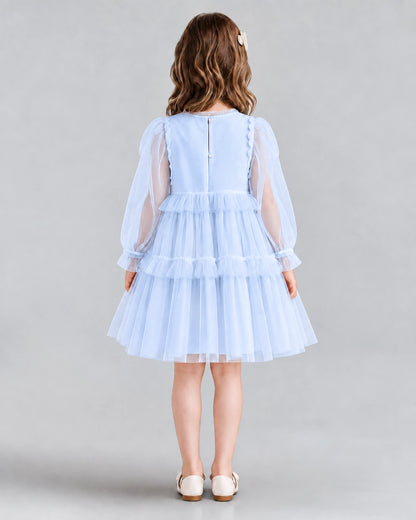 Lavender A-line Girls Formal Dresses Back