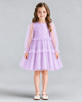 Lilac A-line Girls Formal Dresses Front