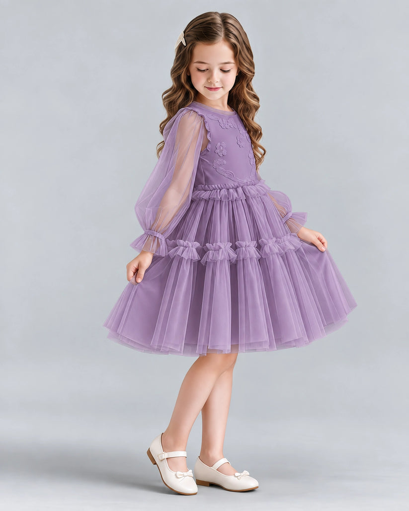 Wisteria A-line Girls Formal Dresses Side