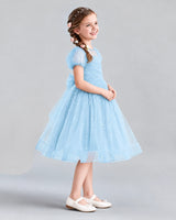 Baby Blue A-line Flower Girl Dresses Side
