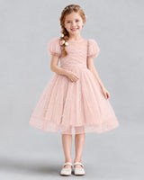 Blush Pink A-line Flower Girl Dresses Front