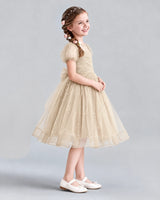 Champagne A-line Flower Girl Dresses Side
