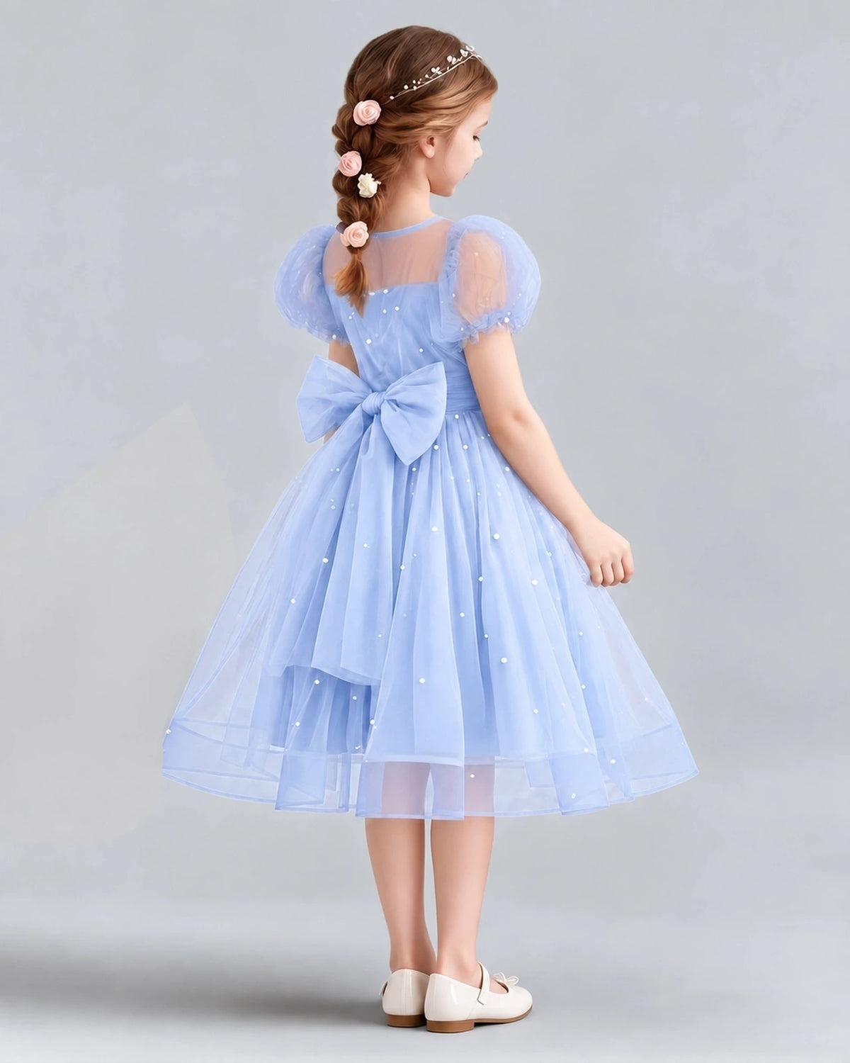 Lavender A-line Flower Girl Dresses Back