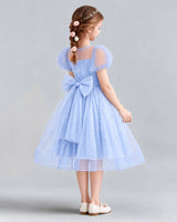 Lavender A-line Flower Girl Dresses Back