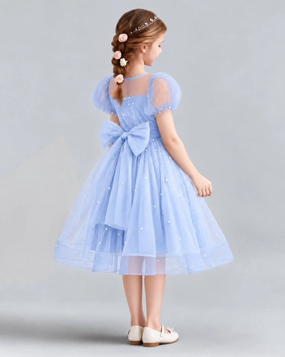 Lavender A-line Flower Girl Dresses Back