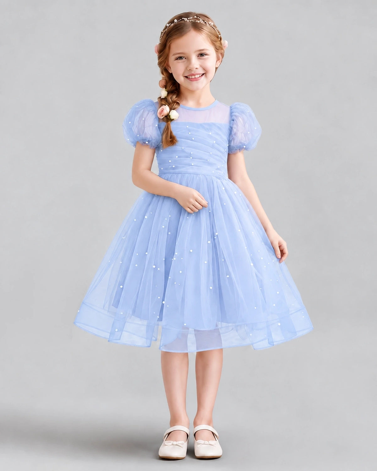 Lavender A-line Flower Girl Dresses Front