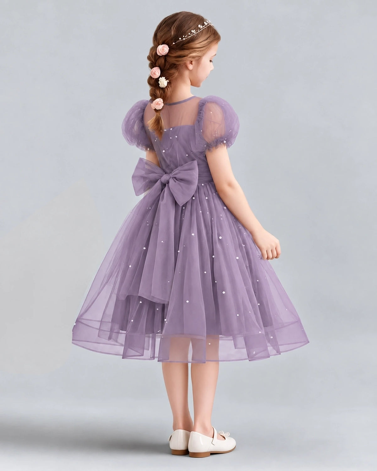 Wisteria A-line Flower Girl Dresses Back