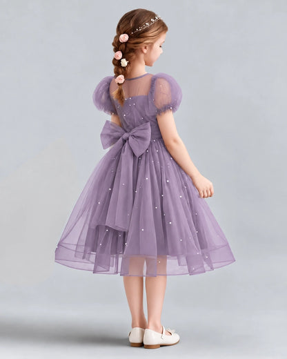 Wisteria A-line Flower Girl Dresses Back