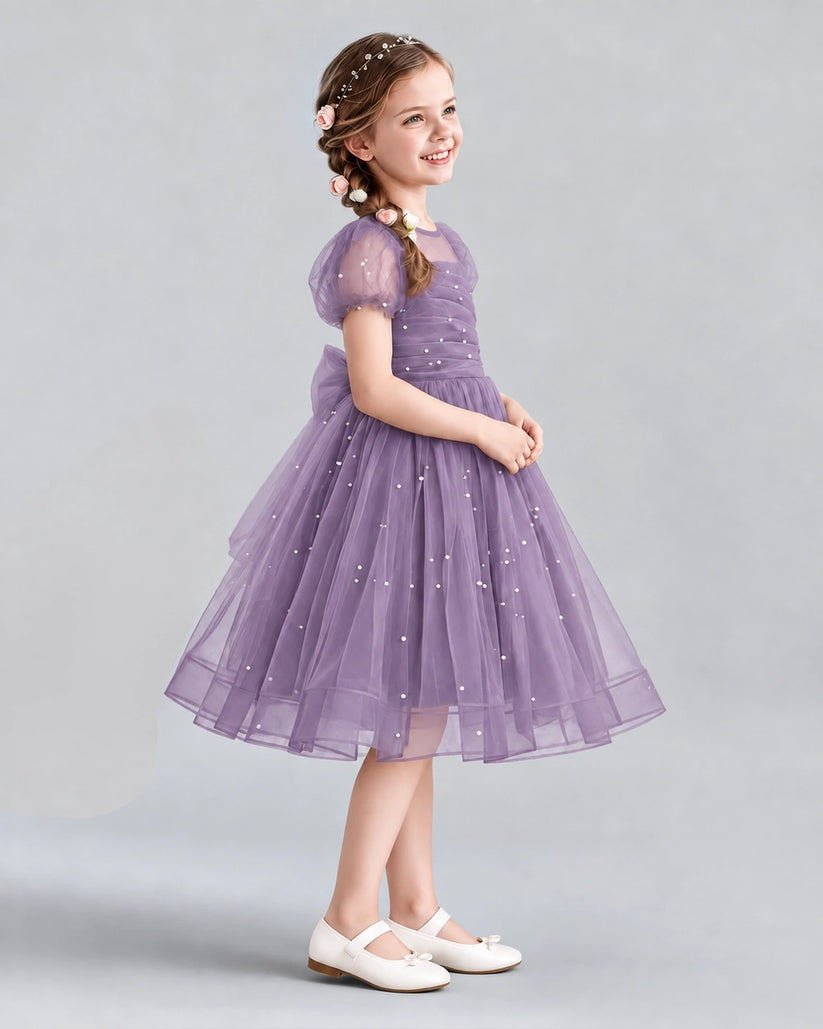 Wisteria A-line Flower Girl Dresses Side