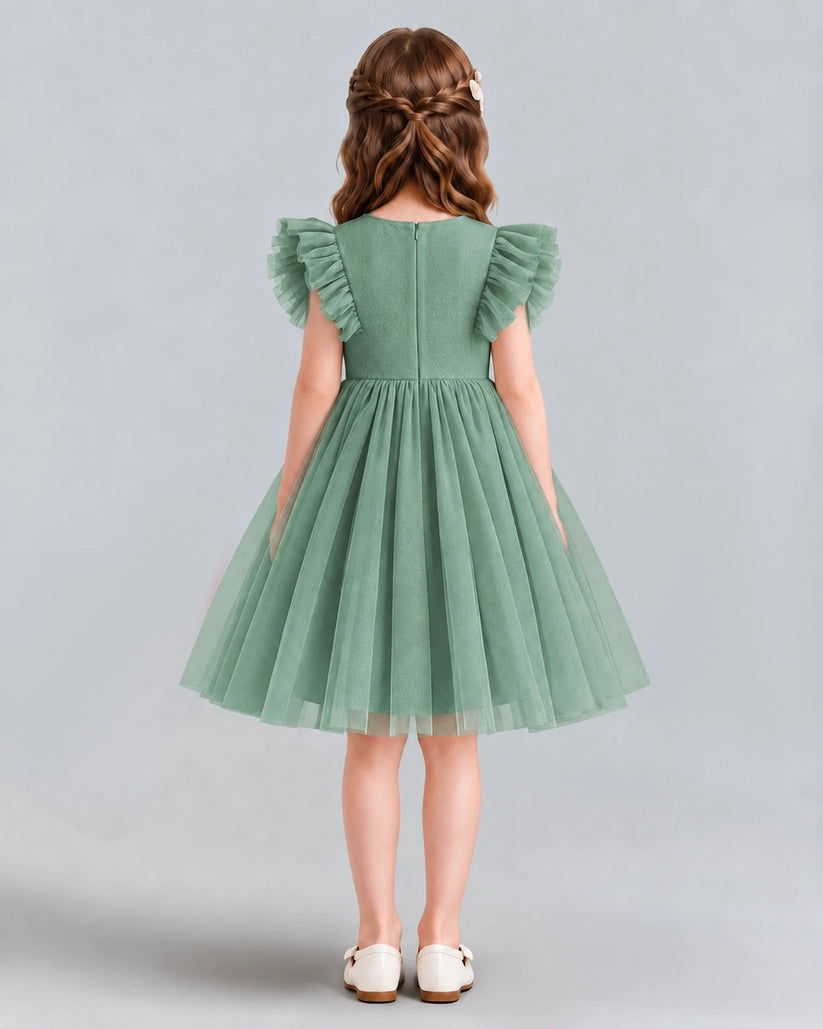 Eucalyptus A-line Girls Formal Dresses Back