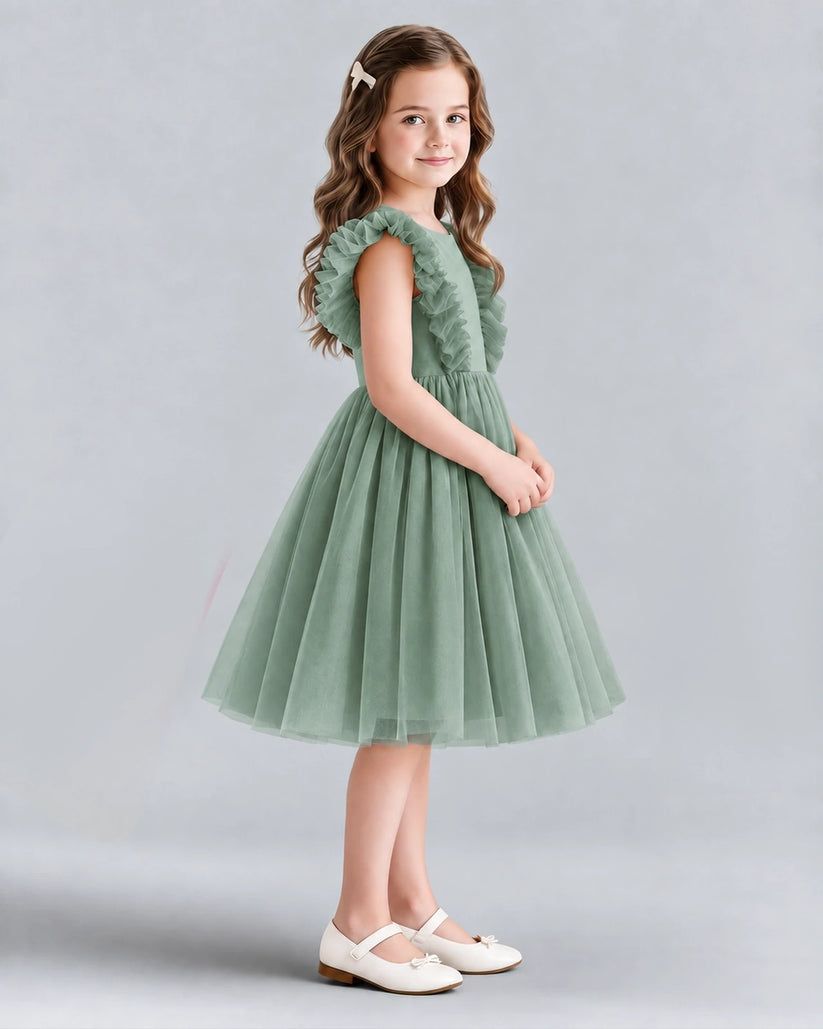 Eucalyptus A-line Girls Formal Dresses Side