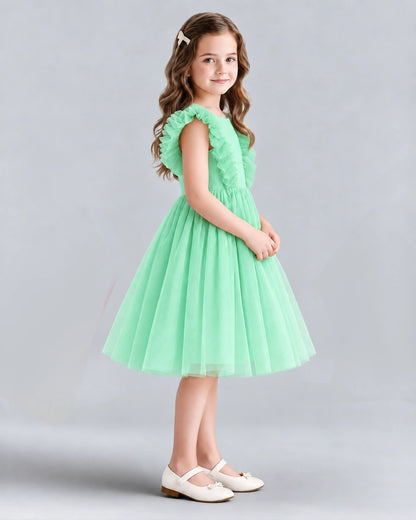 Mint Green A-line Girls Formal Dresses Side