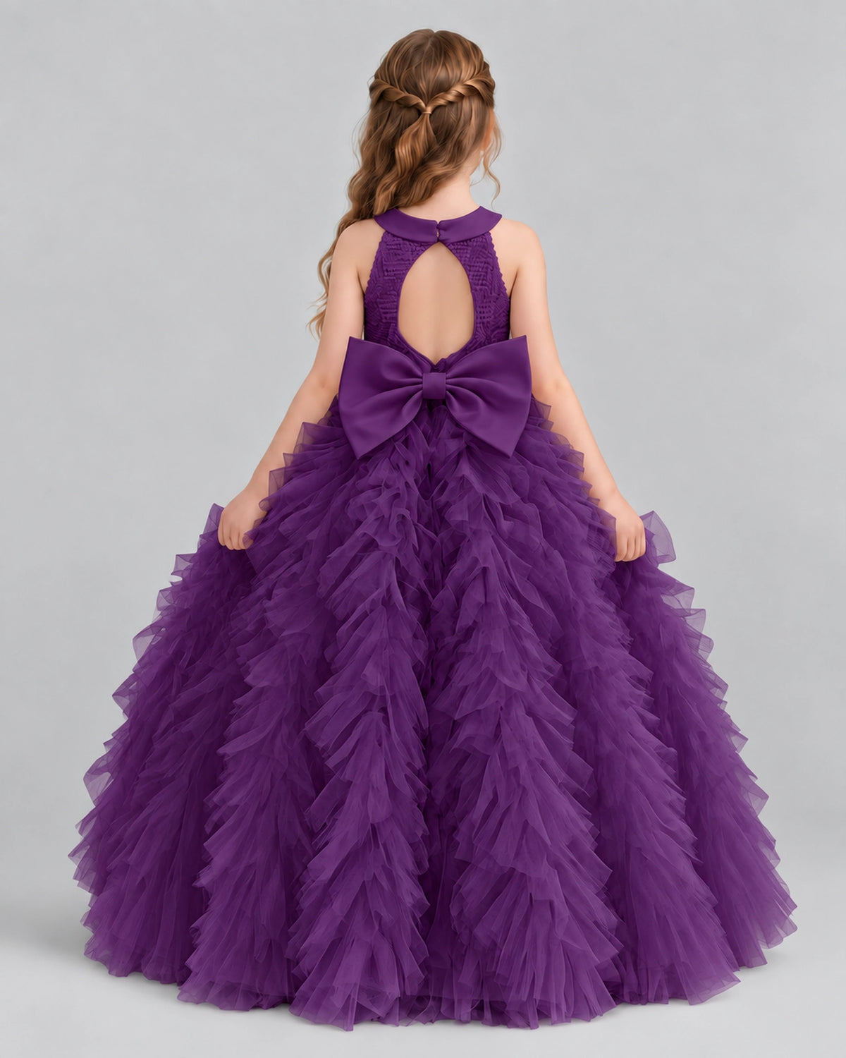 Grape Ball Gown Girls Pageant Dresses Back