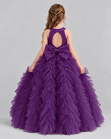 Grape Ball Gown Girls Pageant Dresses Back
