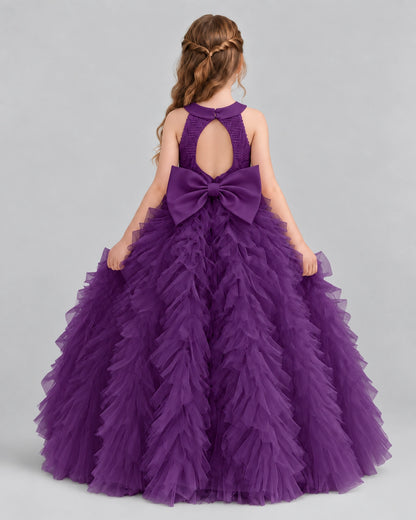 Grape Ball Gown Girls Pageant Dresses Back