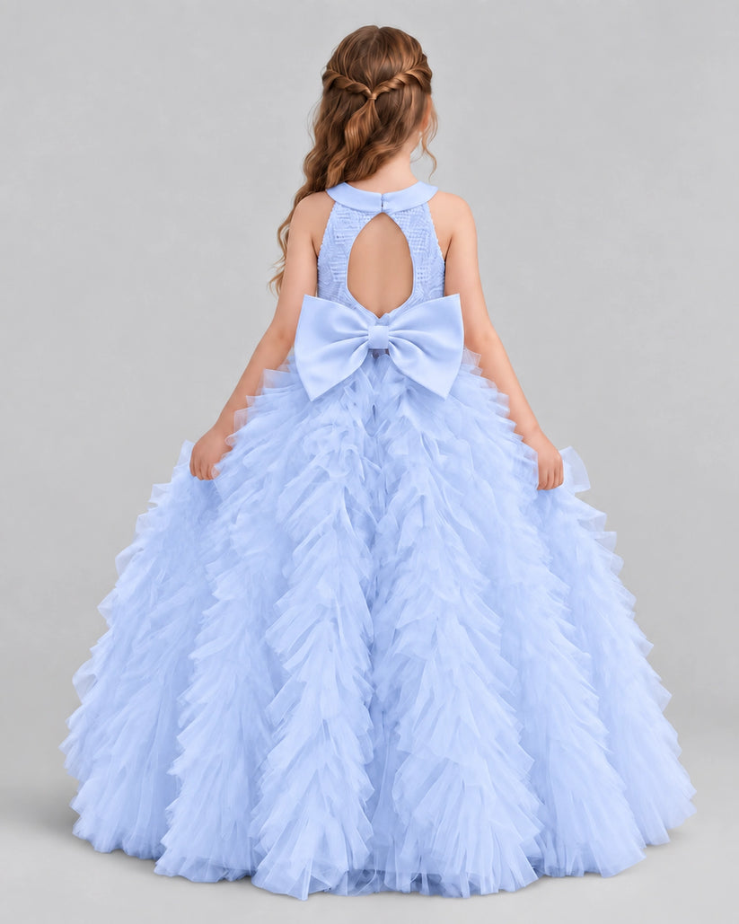 Lavender Ball Gown Girls Pageant Dresses Back