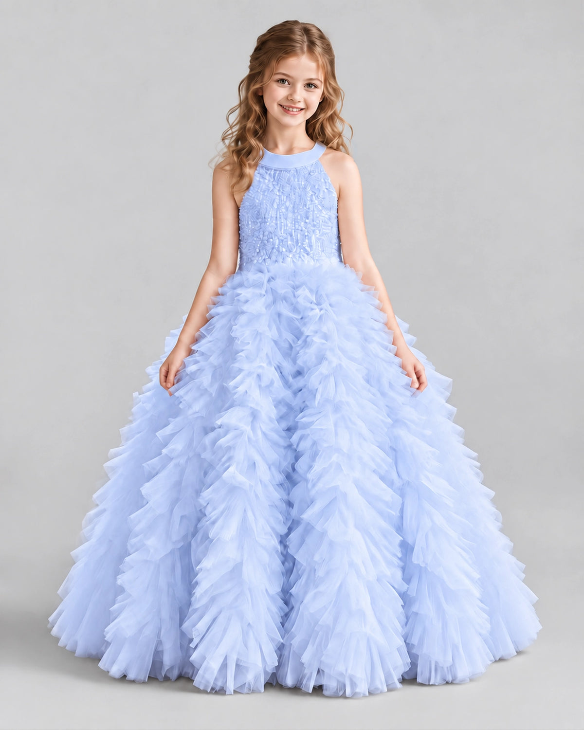 Lavender Ball Gown Girls Pageant Dresses Front