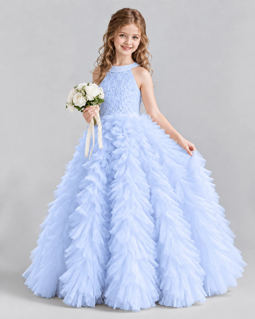 Lavender Ball Gown Girls Pageant Dresses Pose
