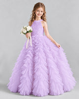 Lilac Ball Gown Girls Pageant Dresses Pose
