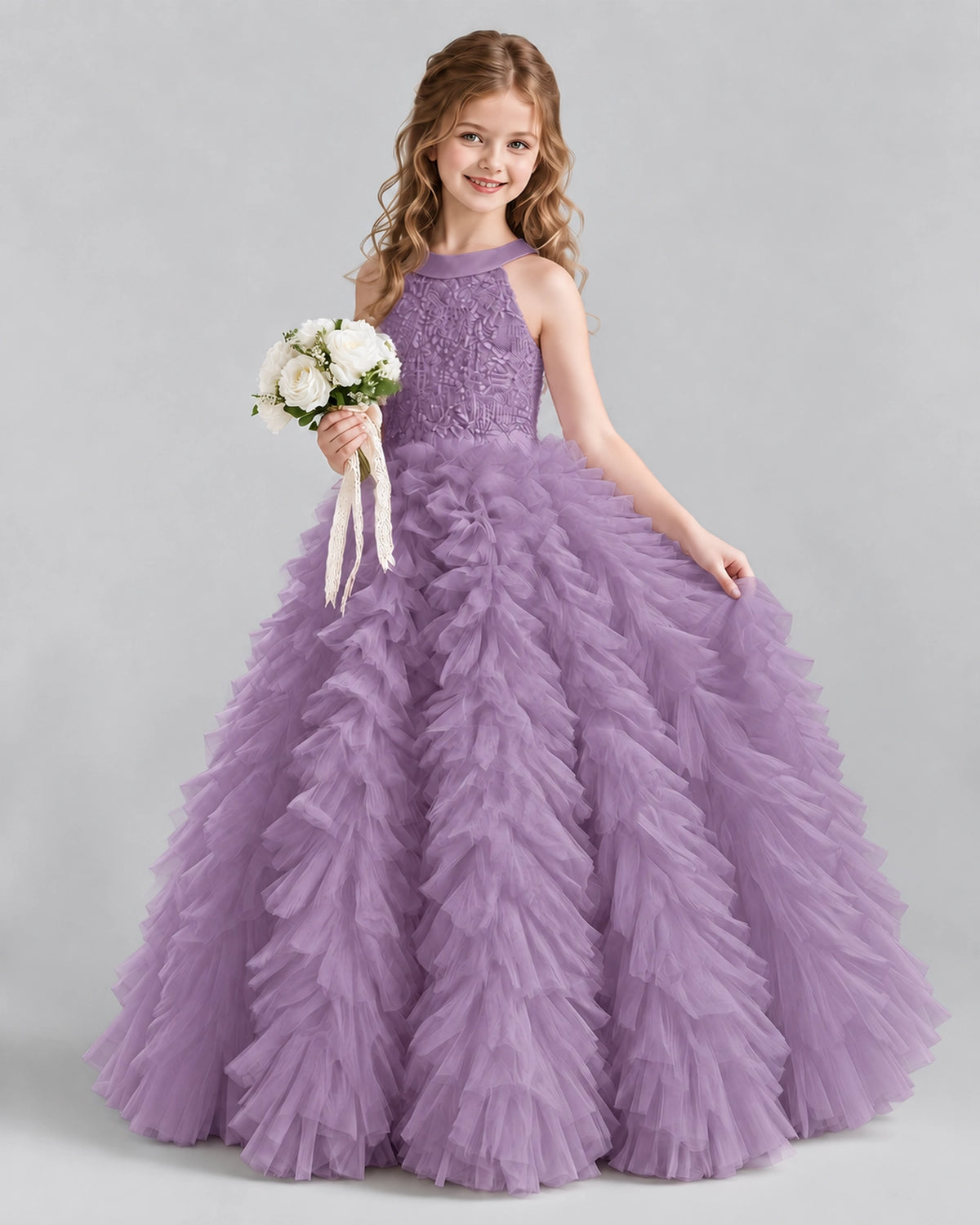 Wisteria Ball Gown Girls Pageant Dresses Pose