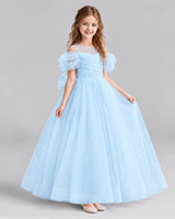 Baby Blue Ball Gown Girls Formal Dresses Front
