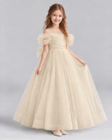 Champagne Ball Gown Girls Formal Dresses Front