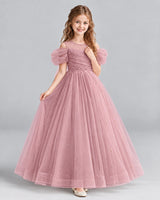 Dusty Rose Ball Gown Girls Formal Dresses Pose