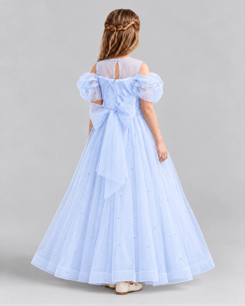 Lavender Ball Gown Girls Formal Dresses Back