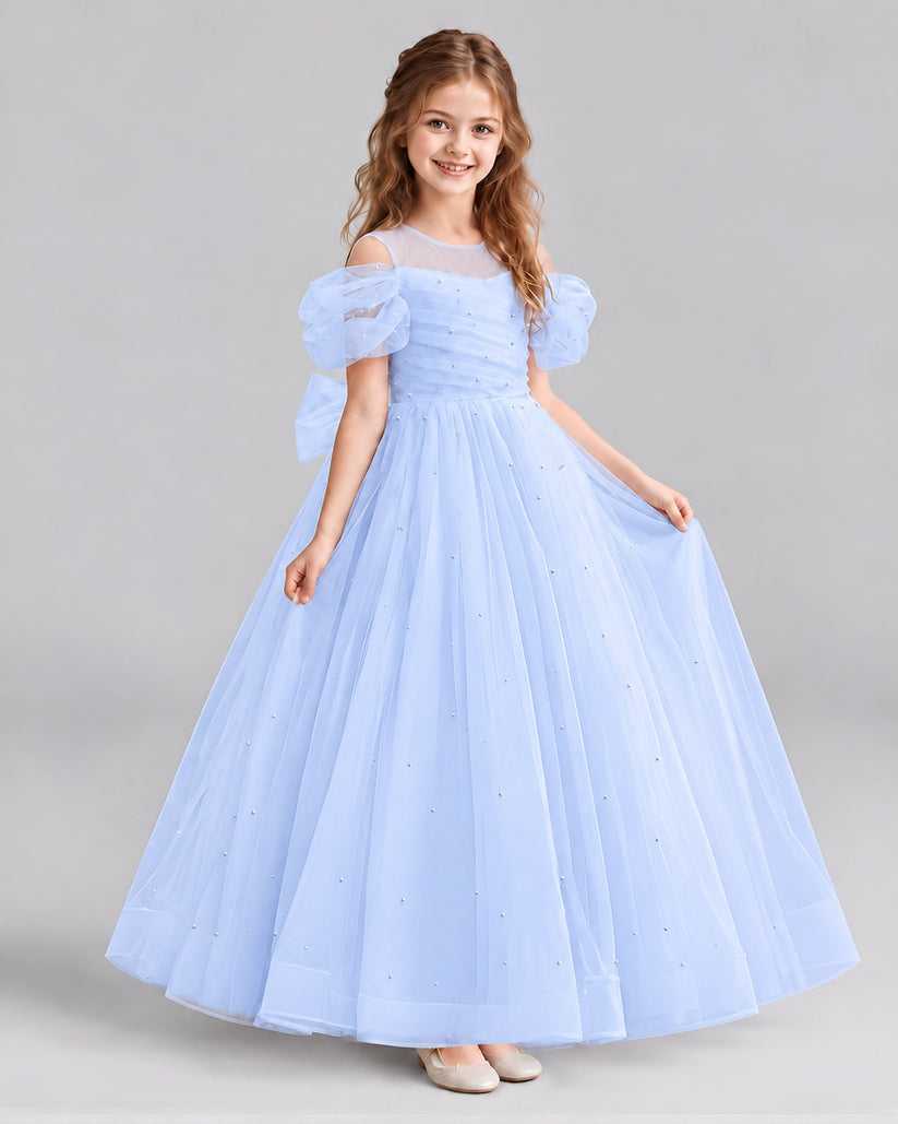 Lavender Ball Gown Girls Formal Dresses Front