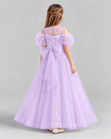 Lilac Ball Gown Girls Formal Dresses Back