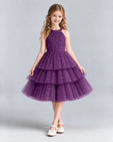 Grape Ball Gown Girls Formal Dresses Front