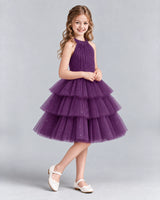 Grape Ball Gown Girls Formal Dresses Side