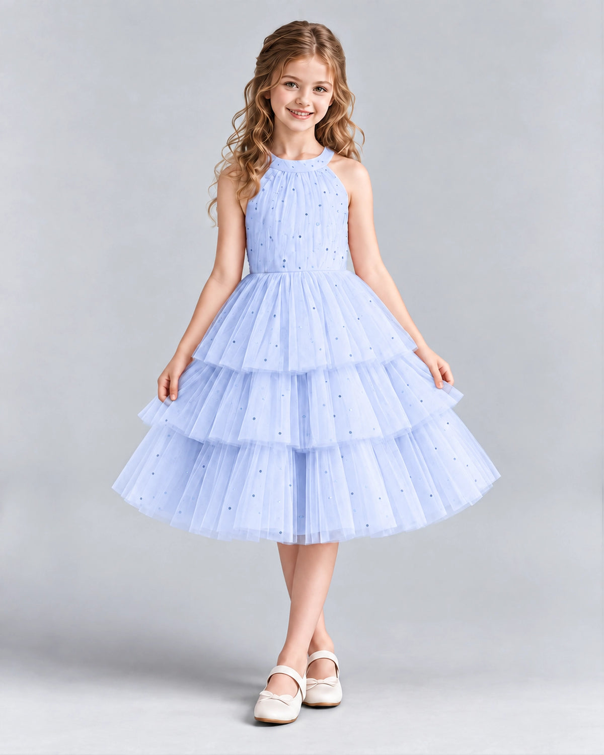 Lavender Ball Gown Girls Formal Dresses Front