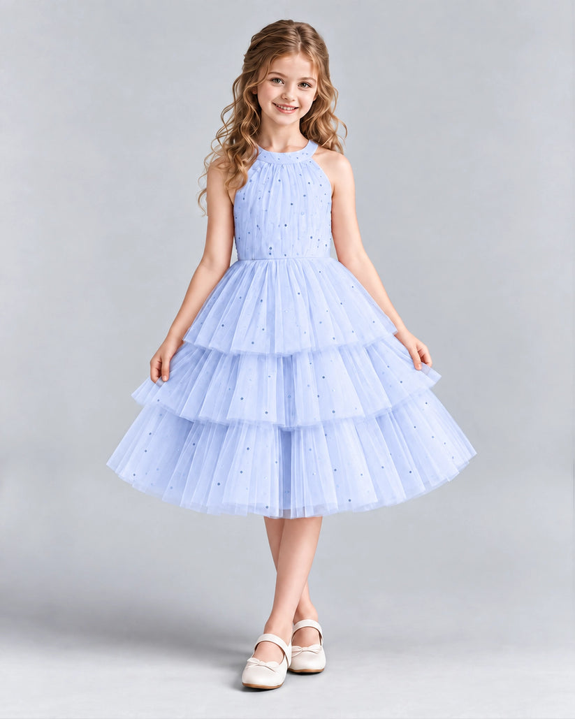 Lavender Ball Gown Girls Formal Dresses Front