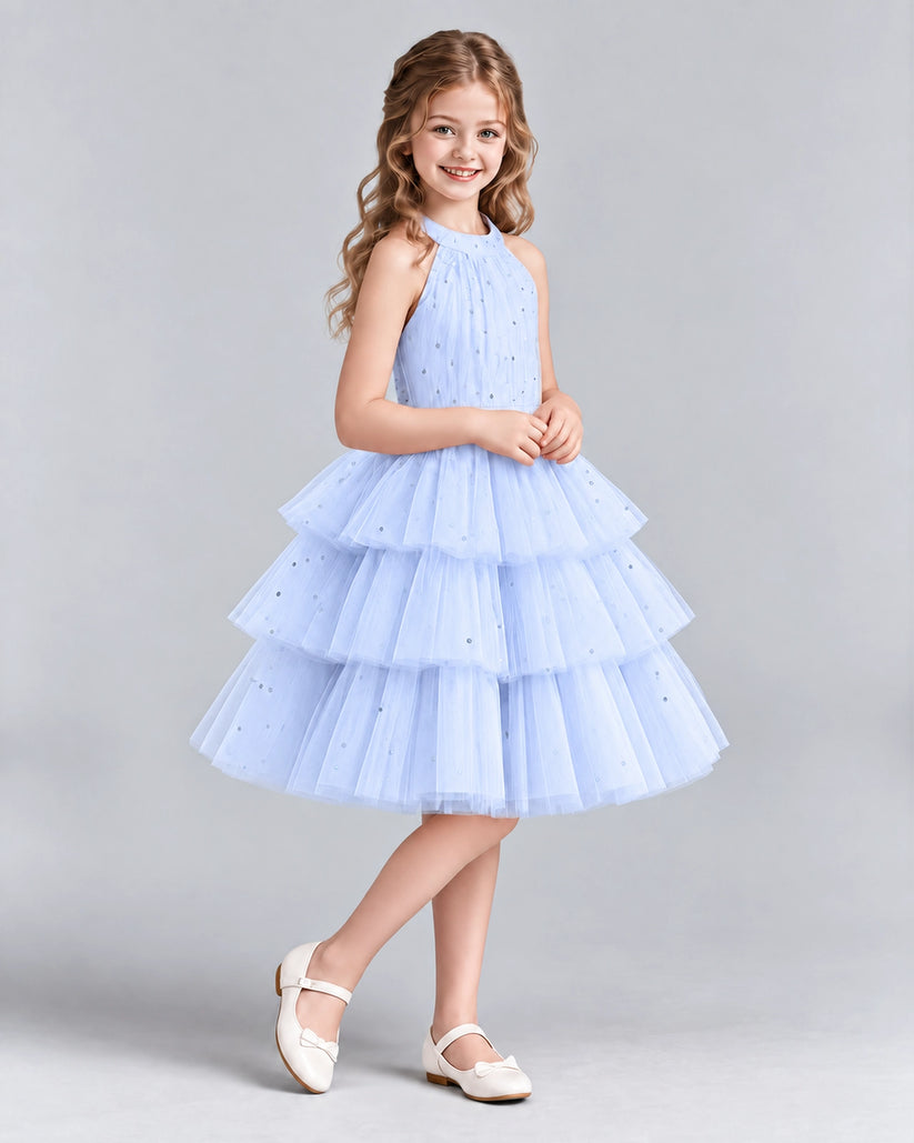 Lavender Ball Gown Girls Formal Dresses Side