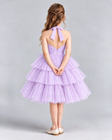 Lilac Ball Gown Girls Formal Dresses Back