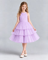 Lilac Ball Gown Girls Formal Dresses Front