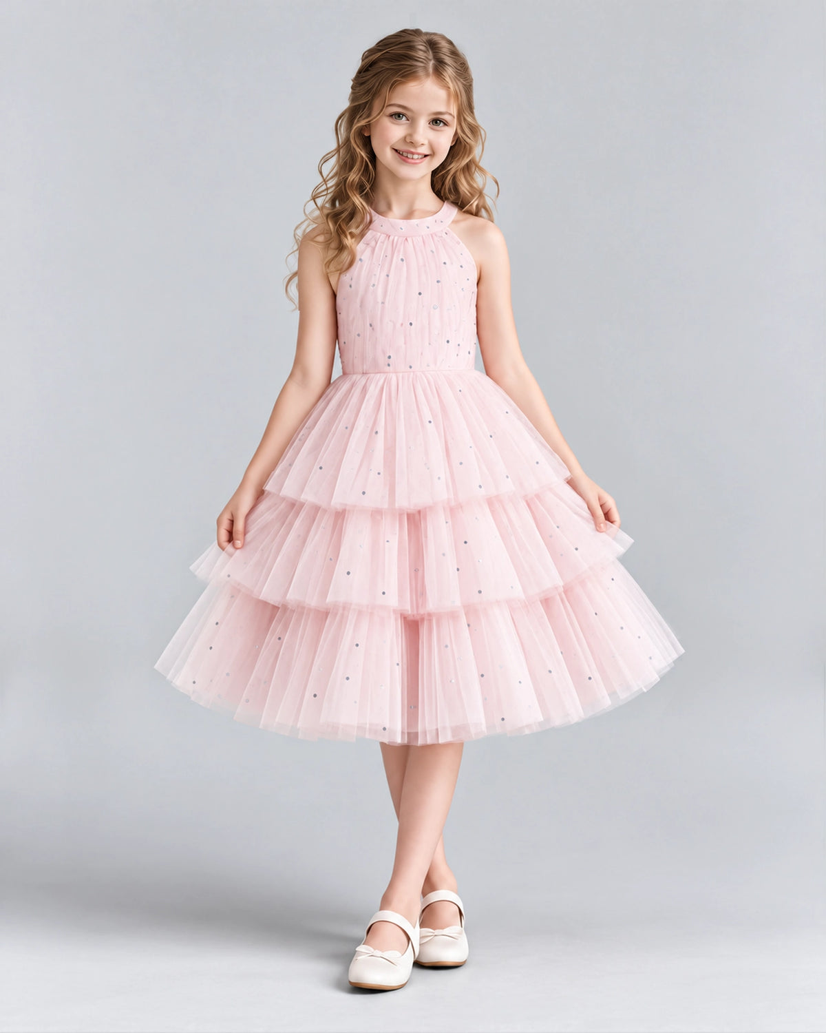 Pink Ball Gown Girls Formal Dresses Front