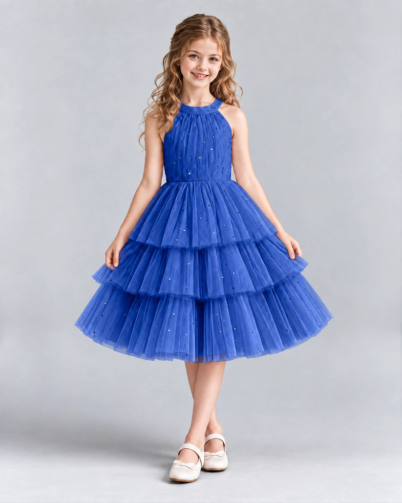 Royal Blue Ball Gown Girls Formal Dresses Front
