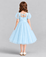 Baby Blue A-line Girls Formal Dresses Back