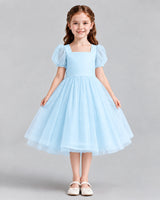 Baby Blue A-line Girls Formal Dresses Front
