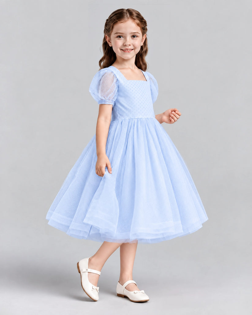 Lavender A-line Girls Formal Dresses Side