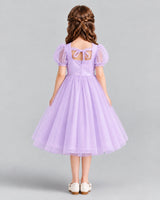 Lilac A-line Girls Formal Dresses Back