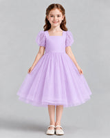 Lilac A-line Girls Formal Dresses Front