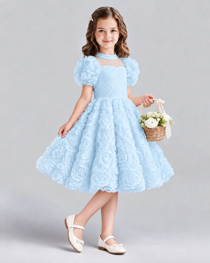 Baby Blue Ball Gown Girls Formal Dresses Side