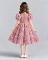 Dusty Rose Ball Gown Girls Formal Dresses Back