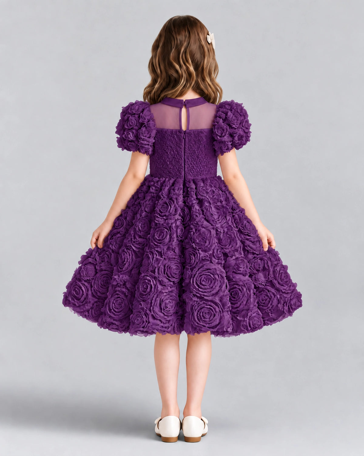 Grape Ball Gown Girls Formal Dresses Back